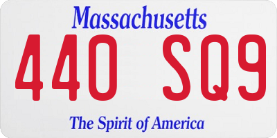 MA license plate 440SQ9
