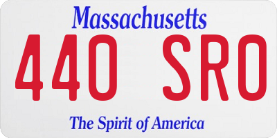 MA license plate 440SR0