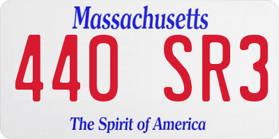 MA license plate 440SR3