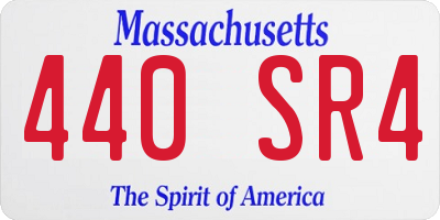 MA license plate 440SR4