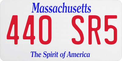 MA license plate 440SR5