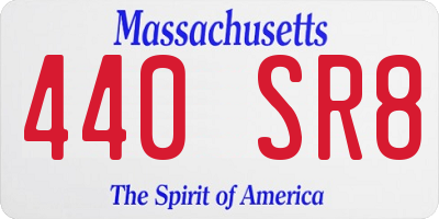 MA license plate 440SR8