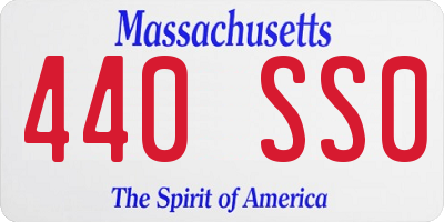 MA license plate 440SS0
