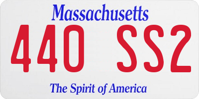 MA license plate 440SS2