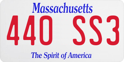 MA license plate 440SS3