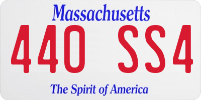 MA license plate 440SS4