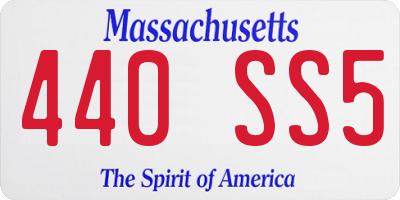 MA license plate 440SS5