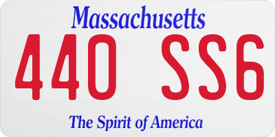 MA license plate 440SS6