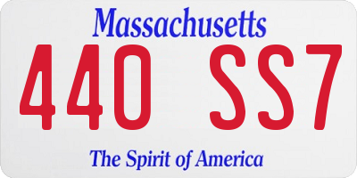 MA license plate 440SS7