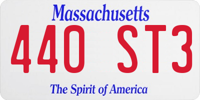 MA license plate 440ST3