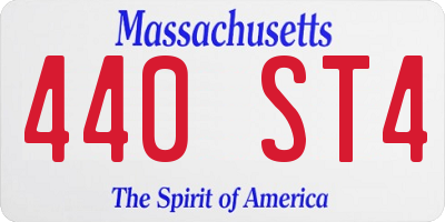 MA license plate 440ST4