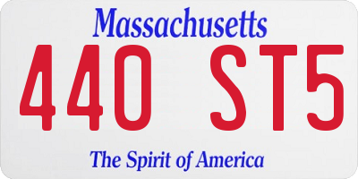 MA license plate 440ST5