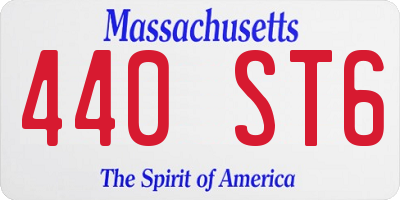 MA license plate 440ST6