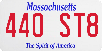 MA license plate 440ST8