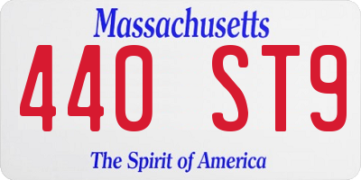 MA license plate 440ST9