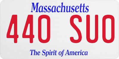 MA license plate 440SU0