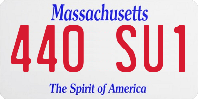 MA license plate 440SU1