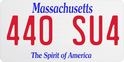 MA license plate 440SU4