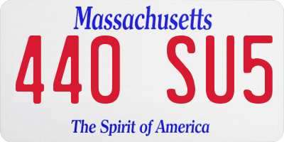 MA license plate 440SU5