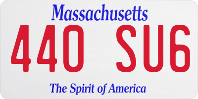 MA license plate 440SU6