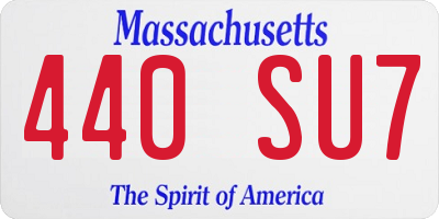 MA license plate 440SU7