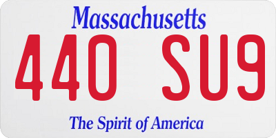 MA license plate 440SU9