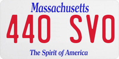 MA license plate 440SV0