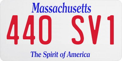 MA license plate 440SV1