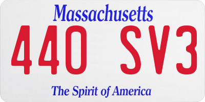 MA license plate 440SV3