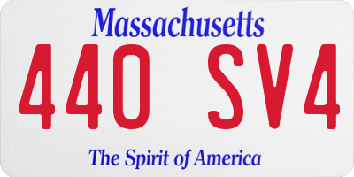MA license plate 440SV4