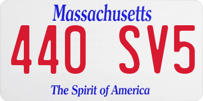 MA license plate 440SV5