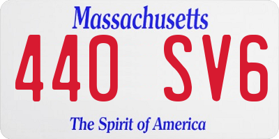 MA license plate 440SV6