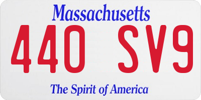 MA license plate 440SV9