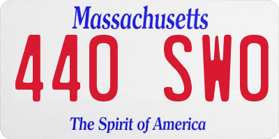 MA license plate 440SW0