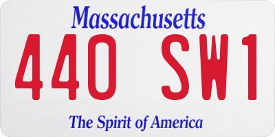 MA license plate 440SW1