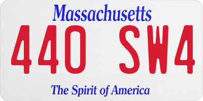MA license plate 440SW4