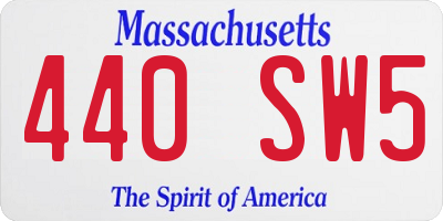 MA license plate 440SW5