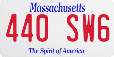 MA license plate 440SW6
