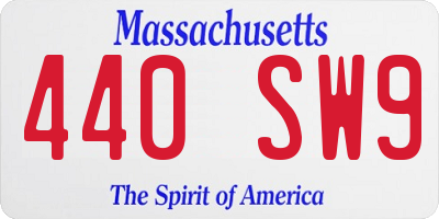 MA license plate 440SW9