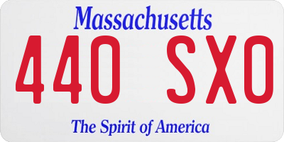 MA license plate 440SX0