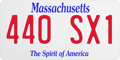 MA license plate 440SX1