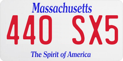 MA license plate 440SX5