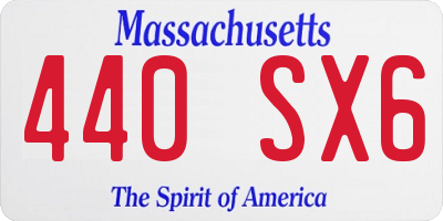MA license plate 440SX6