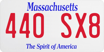 MA license plate 440SX8