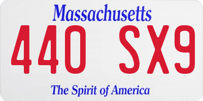 MA license plate 440SX9