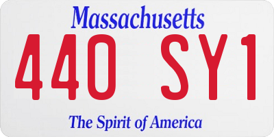 MA license plate 440SY1
