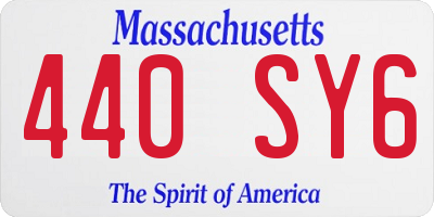 MA license plate 440SY6