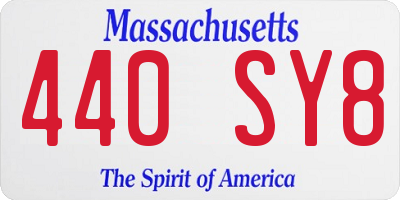 MA license plate 440SY8