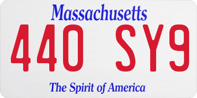 MA license plate 440SY9