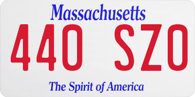 MA license plate 440SZ0